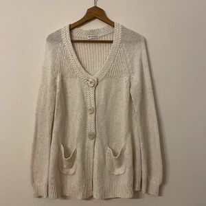 H&M Off-White Knit Cardigan